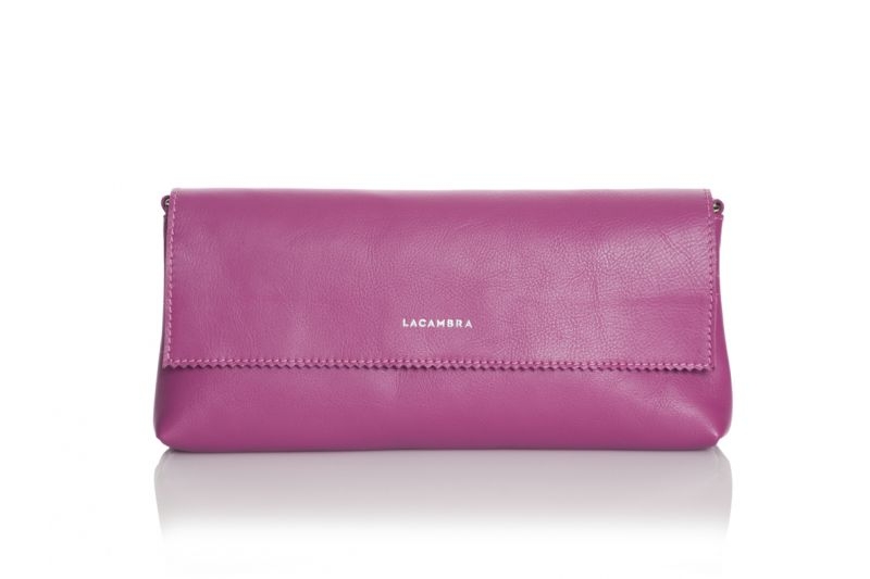 Baguette de Lacambra rosa fucsia bolso modulable en blandolera o asa corta